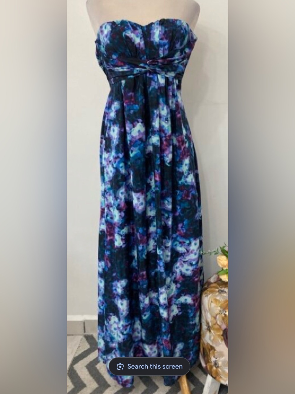 Jessica Simpson Strapless Floral Maxi Dress